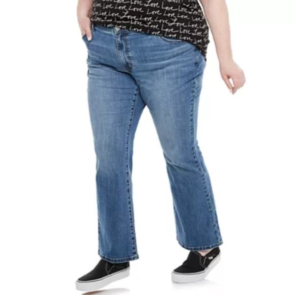 Evri Bootcut Jeans Womens Size 24W Medium Wash High Waist Stretch Denim Cotton - Picture 1 of 11